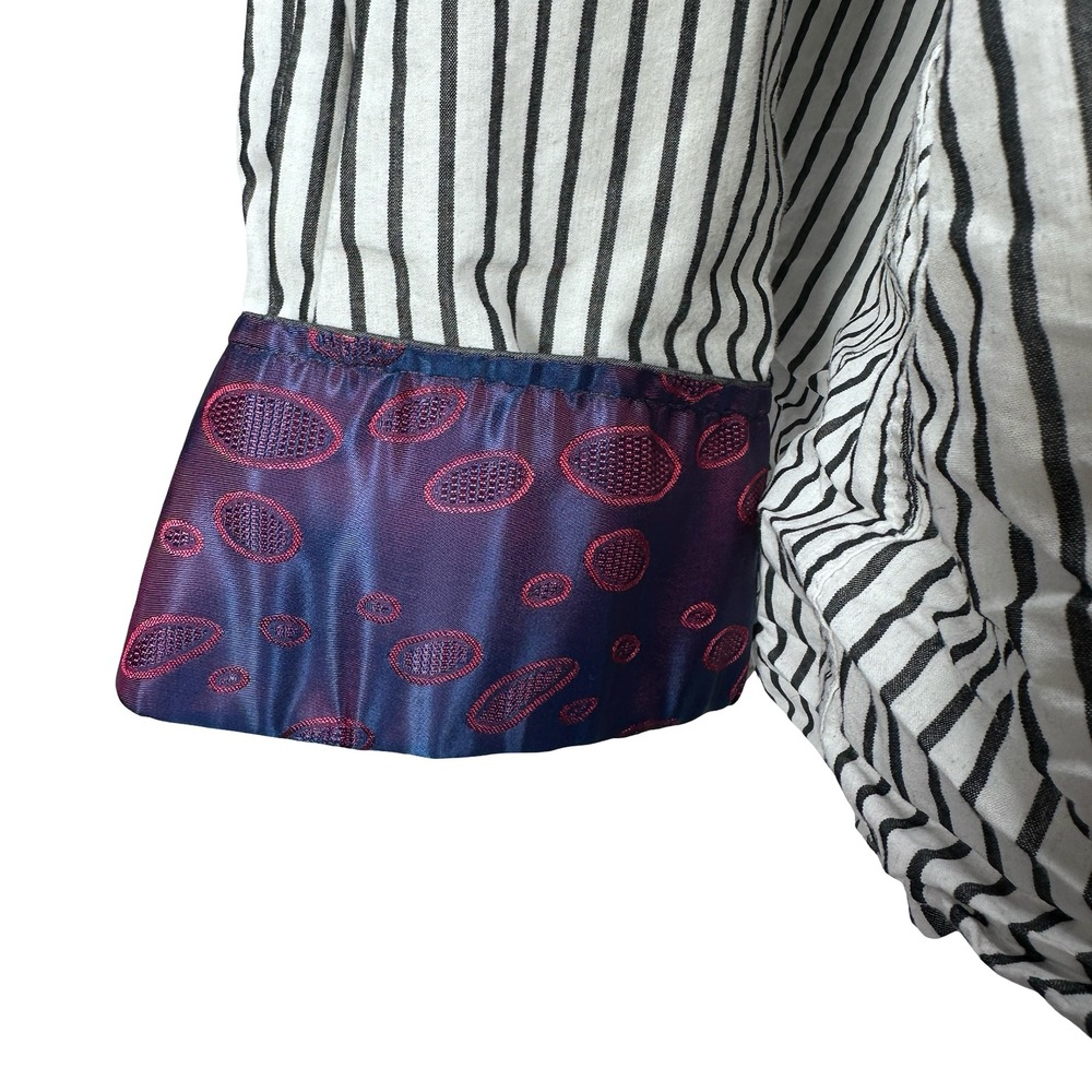 Scott Weiland Collection Mens Striped Button Shirt Flip Cuff Paisley White 3XL - Picture 4 of 12
